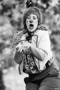 La clown Michelle Cajolet-Couture et son personnage Diesel